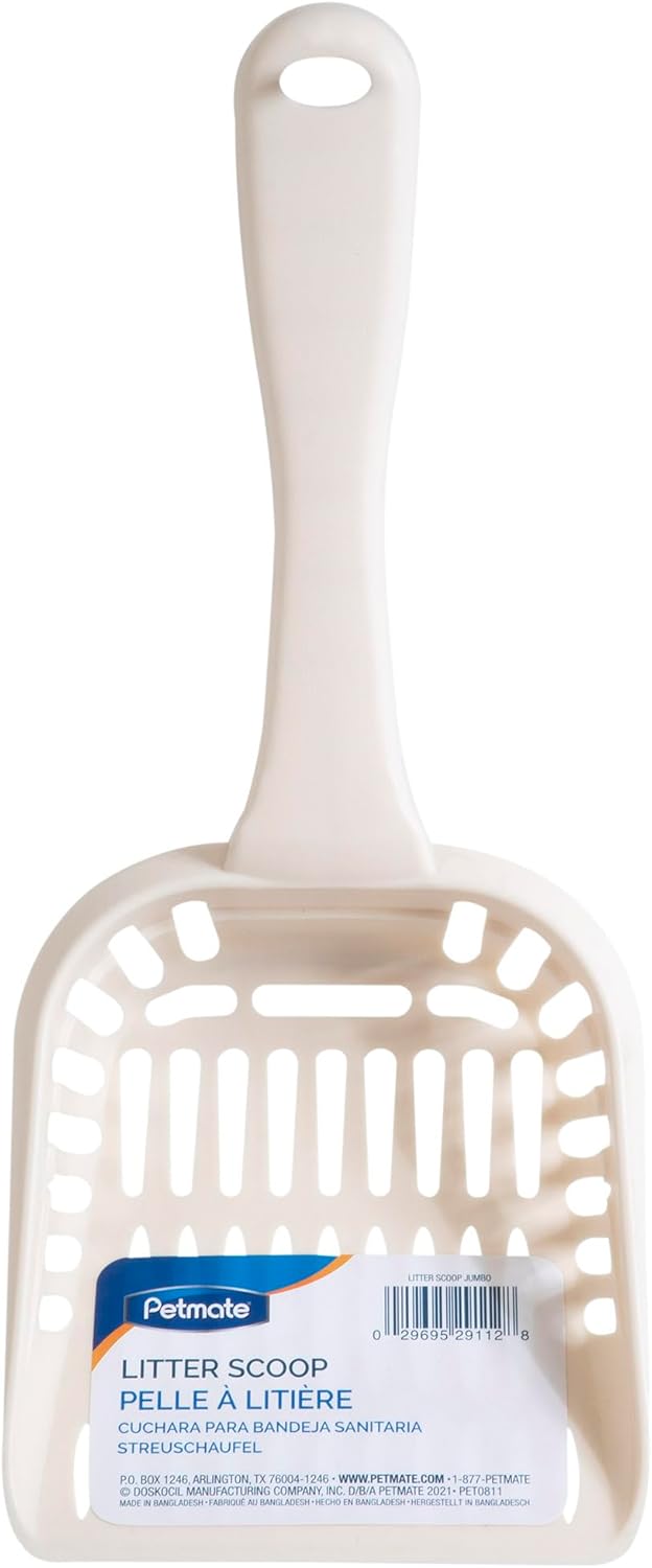 Petmate Litter Scoop W/Microban Jumbo ~ Bleached Linen